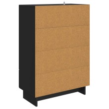 Шкаф LINEA с 2 врати и 2 чекмеджета, черен, 66 x 34,5 x 95 см