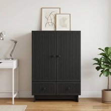 Шкаф LINEA с 2 врати и 2 чекмеджета, черен, 66 x 34,5 x 95 см