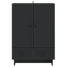 Шкаф LINEA с 2 врати и 2 чекмеджета, черен, 66 x 34,5 x 95 см