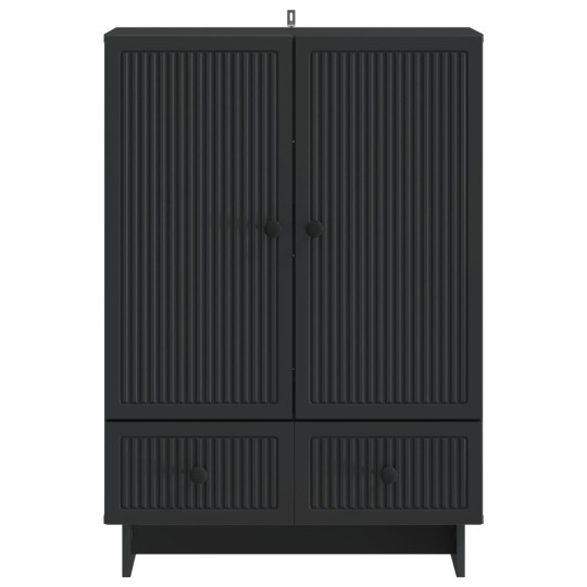 Шкаф LINEA с 2 врати и 2 чекмеджета, черен, 66 x 34,5 x 95 см
