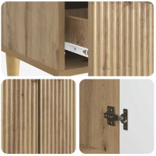 Шкаф LINEA с 2 врати и долно чекмедже, дъб артизан, 66 x 34,5 x 95 см