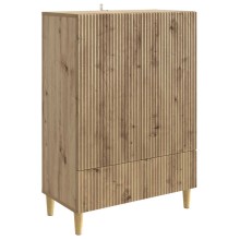 Шкаф LINEA с 2 врати и долно чекмедже, дъб артизан, 66 x 34,5 x 95 см