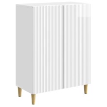 Шкаф LINEA с 2 врати и фрезовани фронтове, бял гланц, 66 x 34,5 x 90 см