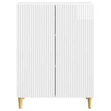 Шкаф LINEA с 2 врати и фрезовани фронтове, бял гланц, 66 x 34,5 x 90 см