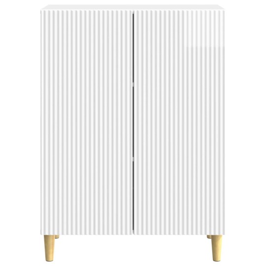 Шкаф LINEA с 2 врати и фрезовани фронтове, бял гланц, 66 x 34,5 x 90 см