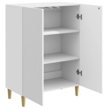 Шкаф LINEA с 2 врати и фрезовани фронтове, бял гланц, 66 x 34,5 x 90 см
