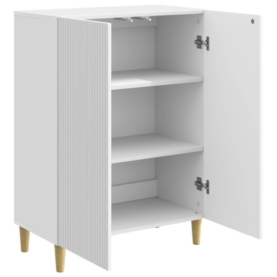 Шкаф LINEA с 2 врати и фрезовани фронтове, бял гланц, 66 x 34,5 x 90 см