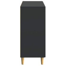 Шкаф LINEA с 3 врати и фрезовани фронтове, черен, 89 x 34,5 x 80 см