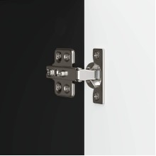 Шкаф LINEA с 3 врати и фрезовани фронтове, черен, 89 x 34,5 x 80 см