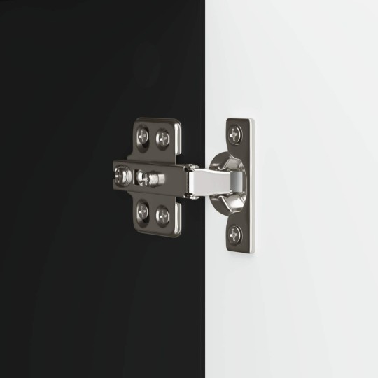 Шкаф LINEA с 3 врати и фрезовани фронтове, черен, 89 x 34,5 x 80 см