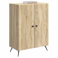 Шкаф с 2 врати и геометрични фронтове, дъб сонома, 66 x 34,5 x 90 см