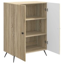 Шкаф с 2 врати и геометрични фронтове, дъб сонома, 66 x 34,5 x 90 см