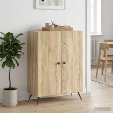 Шкаф с 2 врати и геометрични фронтове, дъб сонома, 66 x 34,5 x 90 см