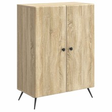 Шкаф с 2 врати и геометрични фронтове, дъб сонома, 66 x 34,5 x 90 см