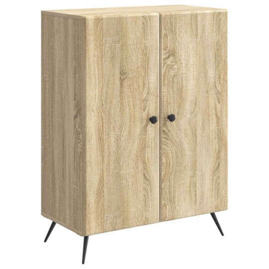 Шкаф с 2 врати и геометрични фронтове, дъб сонома, 66 x 34,5 x 90 см