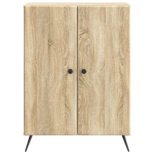 Шкаф с 2 врати и геометрични фронтове, дъб сонома, 66 x 34,5 x 90 см