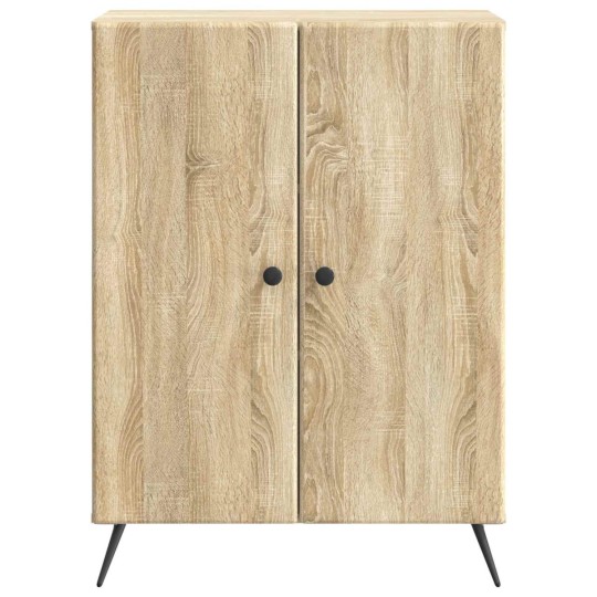 Шкаф с 2 врати и геометрични фронтове, дъб сонома, 66 x 34,5 x 90 см