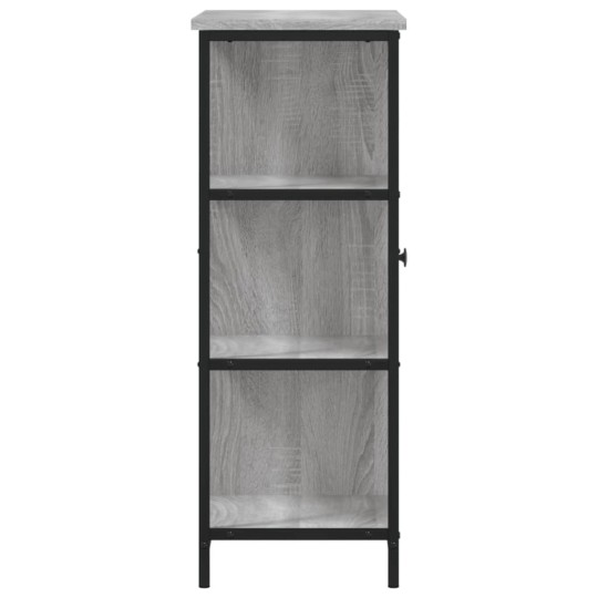 Шкаф с врата и открити отделения, сив дъб сонома, 70 x 30 x 80 см