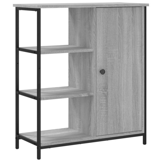 Шкаф с врата и открити отделения, сив дъб сонома, 70 x 30 x 80 см