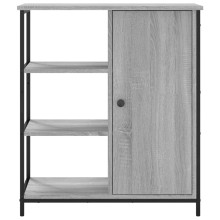 Шкаф с врата и открити отделения, сив дъб сонома, 70 x 30 x 80 см