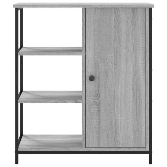 Шкаф с врата и открити отделения, сив дъб сонома, 70 x 30 x 80 см
