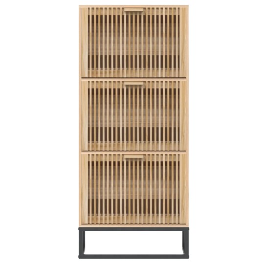 Шкаф за обувки NORD с ламелни фронтове, кафяв, 52 x 25 x 120 см