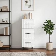 Скрин RIVA с вертикално фрезовани фронтове на чекмеджетата, бял, 33 x 34,5 x 89,5 см