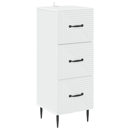 Скрин RIVA с вертикално фрезовани фронтове на чекмеджетата, бял, 33 x 34,5 x 89,5 см