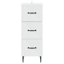 Скрин RIVA с вертикално фрезовани фронтове на чекмеджетата, бял, 33 x 34,5 x 89,5 см
