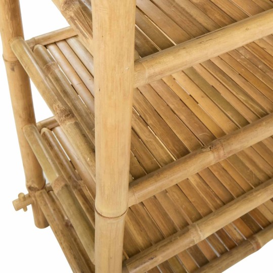 Стелаж за обувки с 4 рафта от естествен бамбук