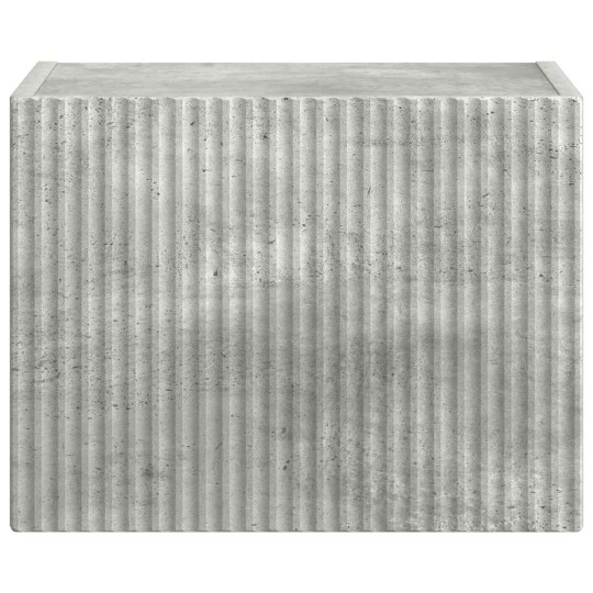 Стенен ТВ шкаф LINEA с вертикално фрезован фронт, бетонно сив, 39 x 31 x 29,5 см