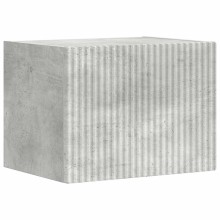 Стенен ТВ шкаф LINEA с вертикално фрезован фронт, бетонно сив, 39 x 31 x 29,5 см