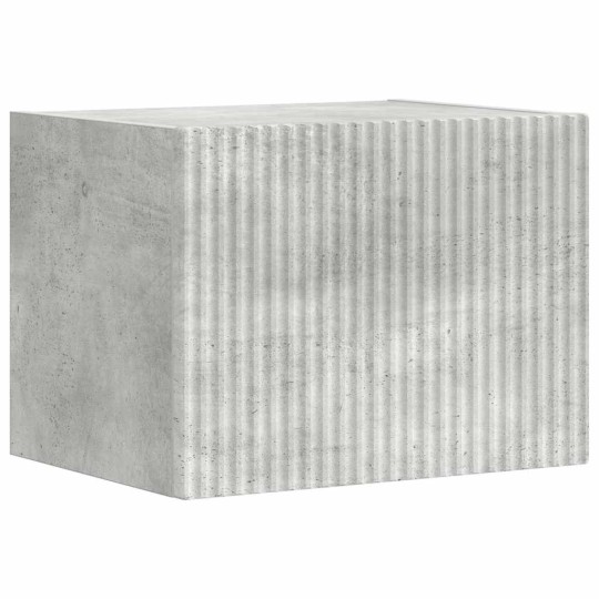 Стенен ТВ шкаф LINEA с вертикално фрезован фронт, бетонно сив, 39 x 31 x 29,5 см