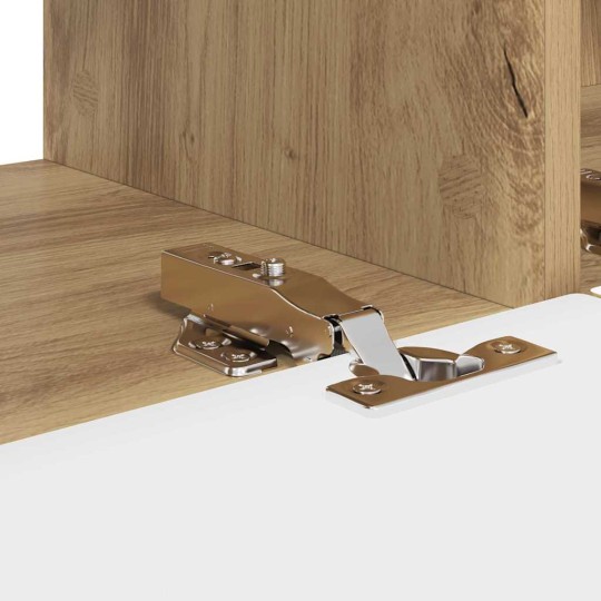 Стенен ТВ шкаф LINEA с вертикално фрезован фронт, дъб артизан, 98 x 31 x 29,5 см