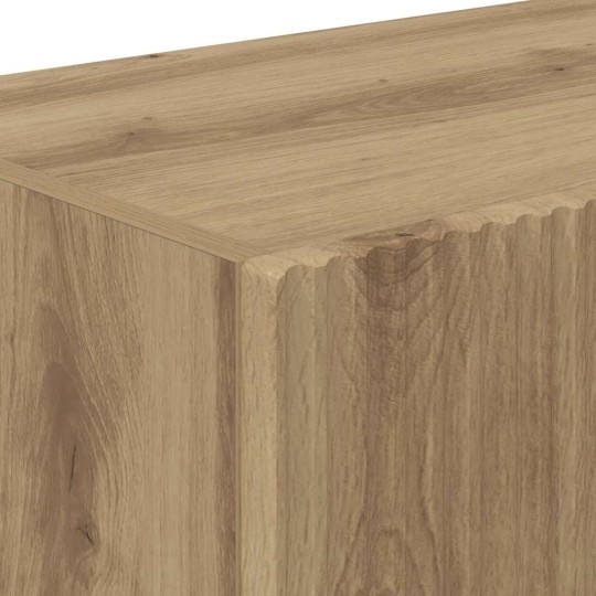 Стенен ТВ шкаф LINEA с вертикално фрезован фронт, дъб артизан, 98 x 31 x 29,5 см