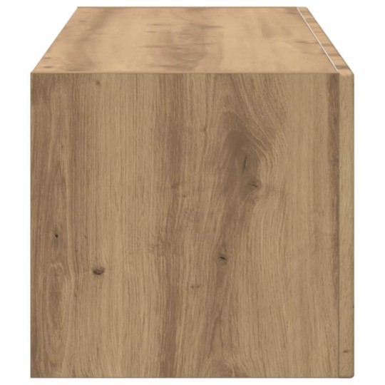 Стенен ТВ шкаф LINEA с вертикално фрезован фронт, дъб артизан, 98 x 31 x 29,5 см