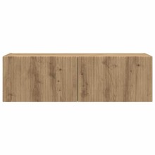 Стенен ТВ шкаф LINEA с вертикално фрезован фронт, дъб артизан, 98 x 31 x 29,5 см