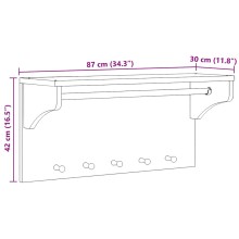 Стенна закачалка за палта SANDNES 87 x 30 x 42 см
