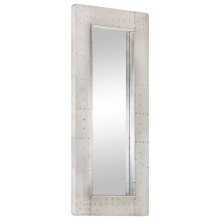 Стенно индустриално огледало с метална рамка и декоративни нитове 110 x 50 см