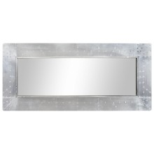 Стенно индустриално огледало с метална рамка и декоративни нитове 110 x 50 см