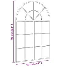Стенно огледало арка с черна железна решетка 60 x 90 см