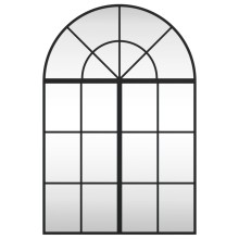 Стенно огледало арка с черна железна решетка 60 x 90 см