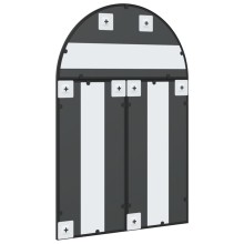 Стенно огледало арка с черна железна решетка 60 x 90 см