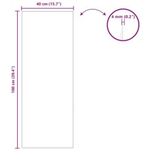 Стенно огледало без рамка от закалено стъкло 40 x 100 см