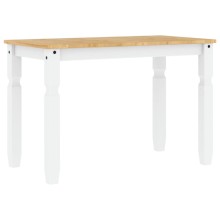 Трапезна маса Corona в стил Rustic, бяла чамова дървесина масив, 112 x 60 см