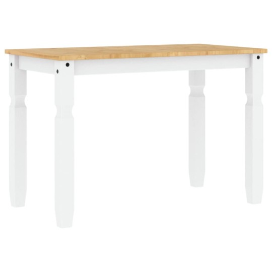 Трапезна маса Corona в стил Rustic, бяла чамова дървесина масив, 112 x 60 см