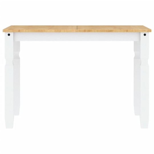 Трапезна маса Corona в стил Rustic, бяла чамова дървесина масив, 112 x 60 см