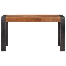 Трапезна маса в стил Artisan, кафяво масивно мангово дърво и черна основа, 140 x 70 см