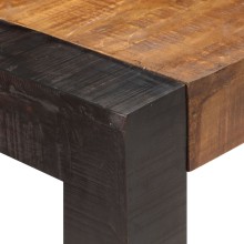 Трапезна маса в стил Artisan, кафяво масивно мангово дърво и черна основа, 140 x 70 см