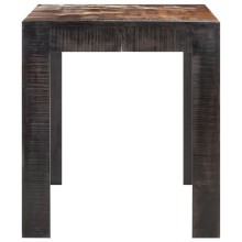 Трапезна маса в стил Artisan, кафяво масивно мангово дърво и черна основа, 140 x 70 см